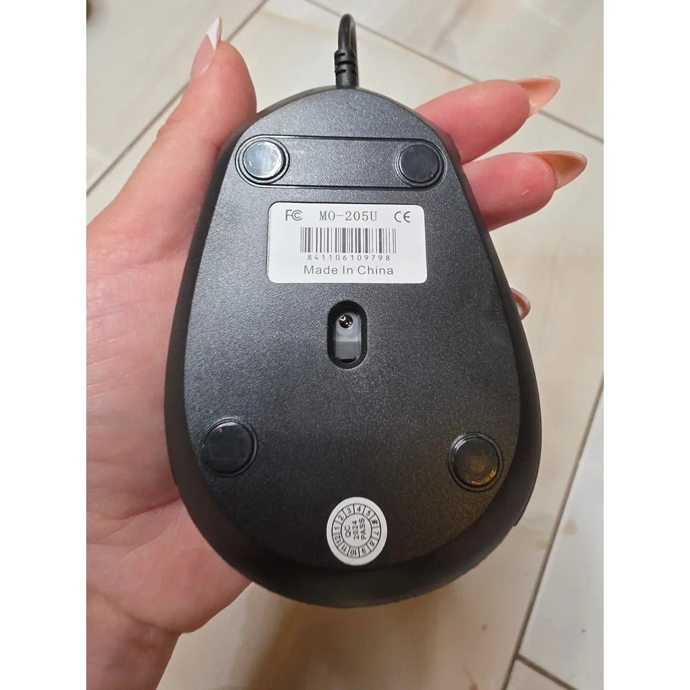 Black Wired Optical‎ USB Computer Mouse Ergonomic Textured Grip MO-205U F3